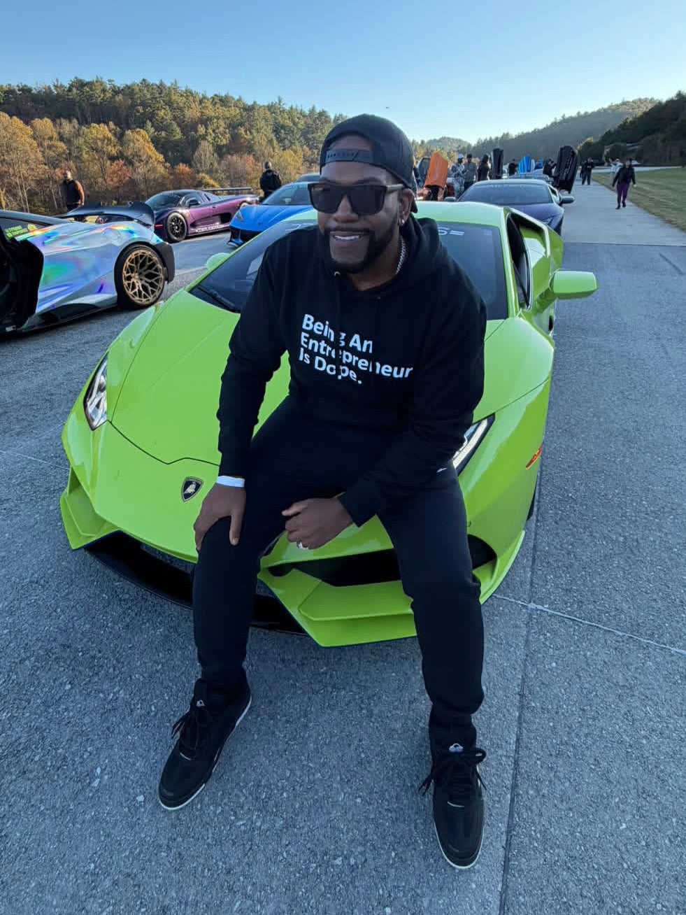 Customer wearing Entrepreneurship Is Dope products